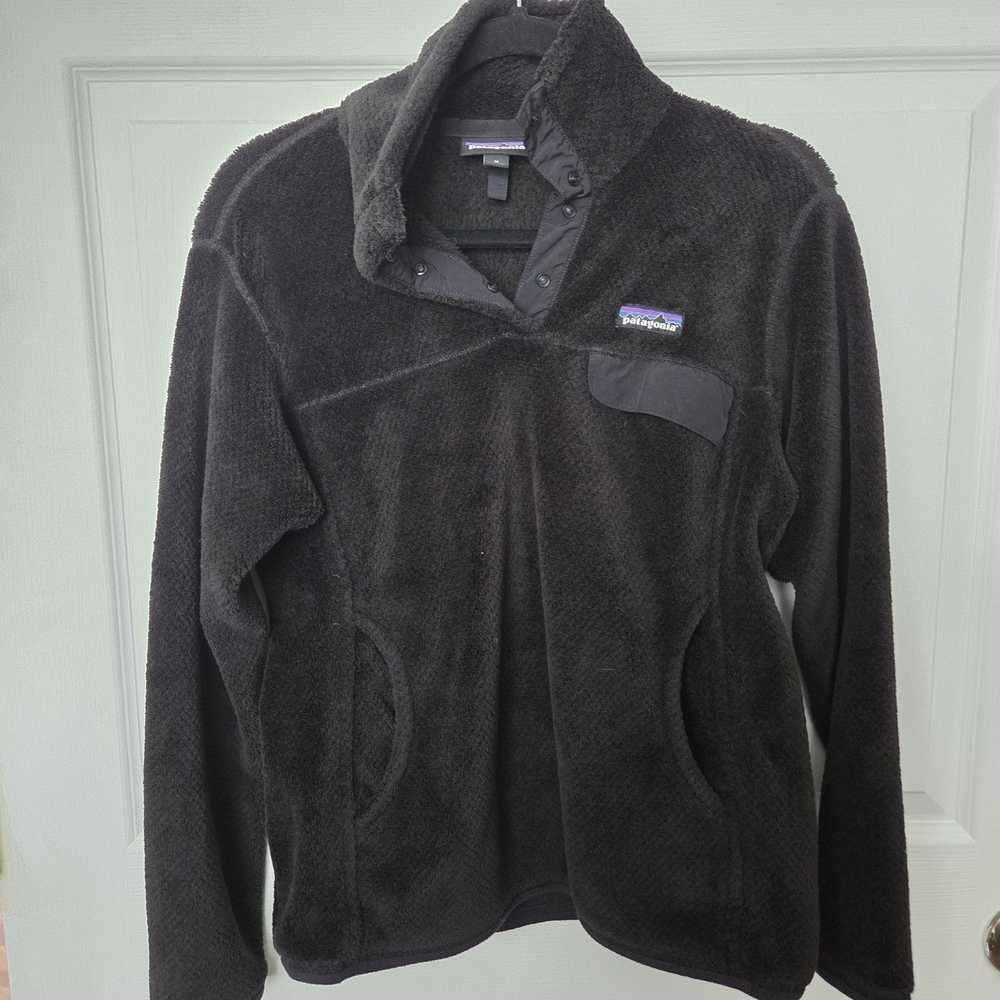 Patagonia Retool Fleece Polartec Black Fleece Pullover Women Medium